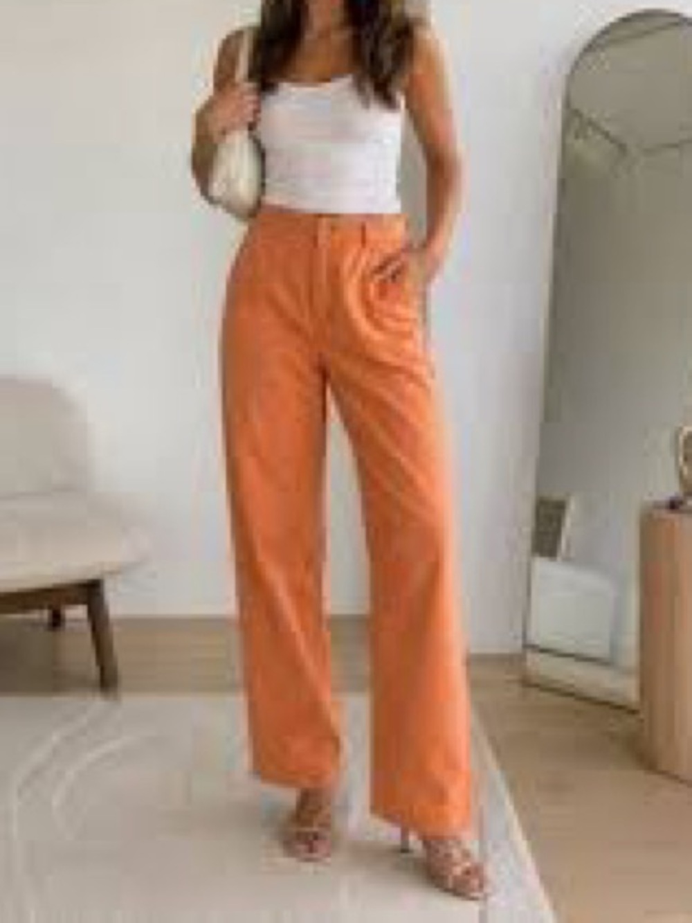 Sunday Best Wide-Leg High-Rise Pants in Orange